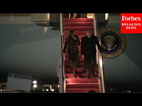 JUST IN: President Trump And First Lady Melania Trump Arrive At Joint Base Andrews