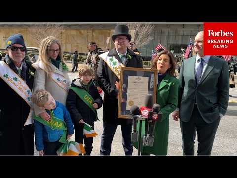 JUST IN: New York Gov. Kathy Hochul Marches In Buffalo’s Saint Patrick’s Day Parade