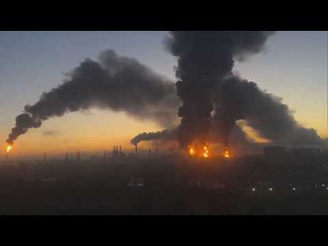 ‘Largest ever’ Ukrainian drone attack on Moscow oil refinery leaves at least two dead